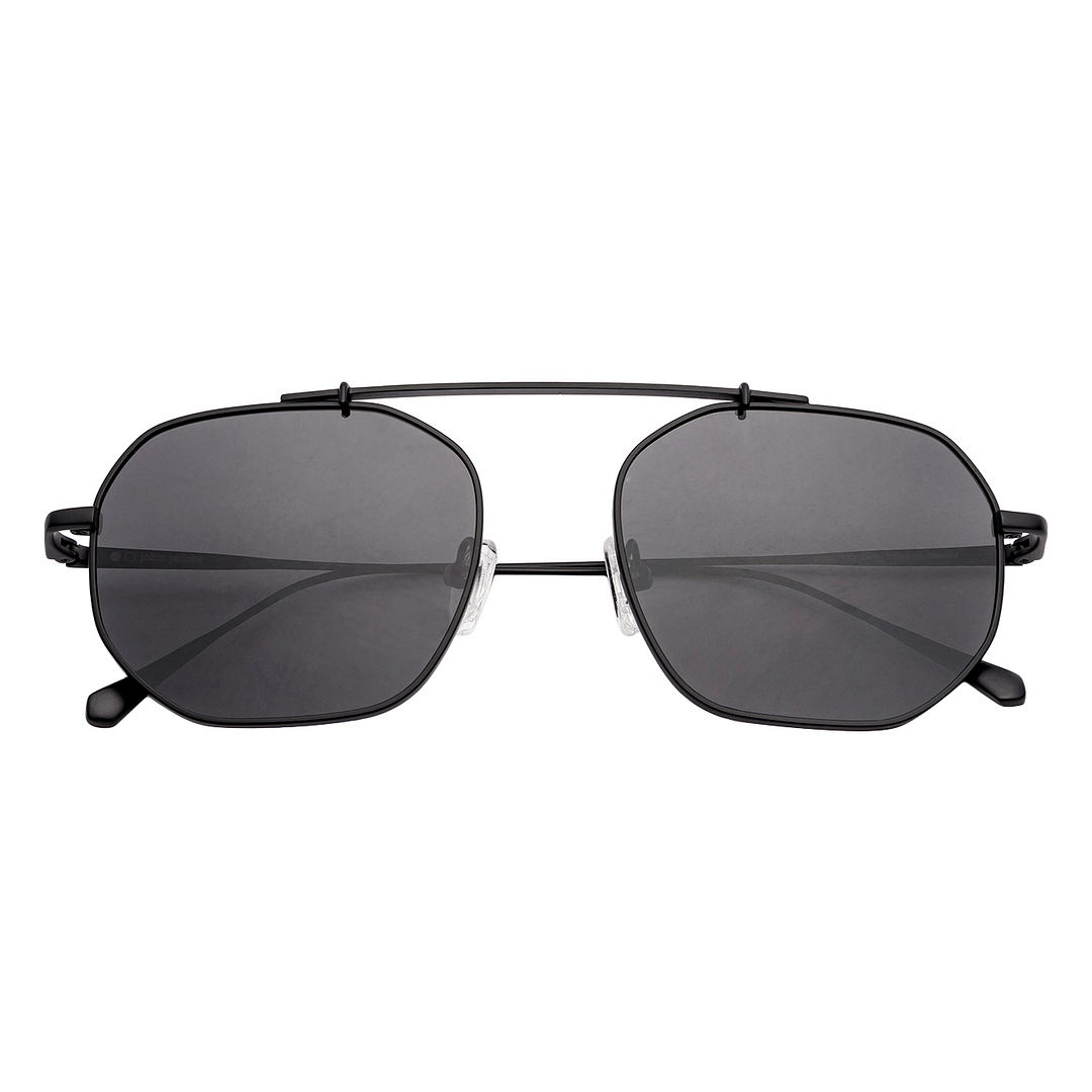 John Jacobs Black Full Rim Hexagonal left side