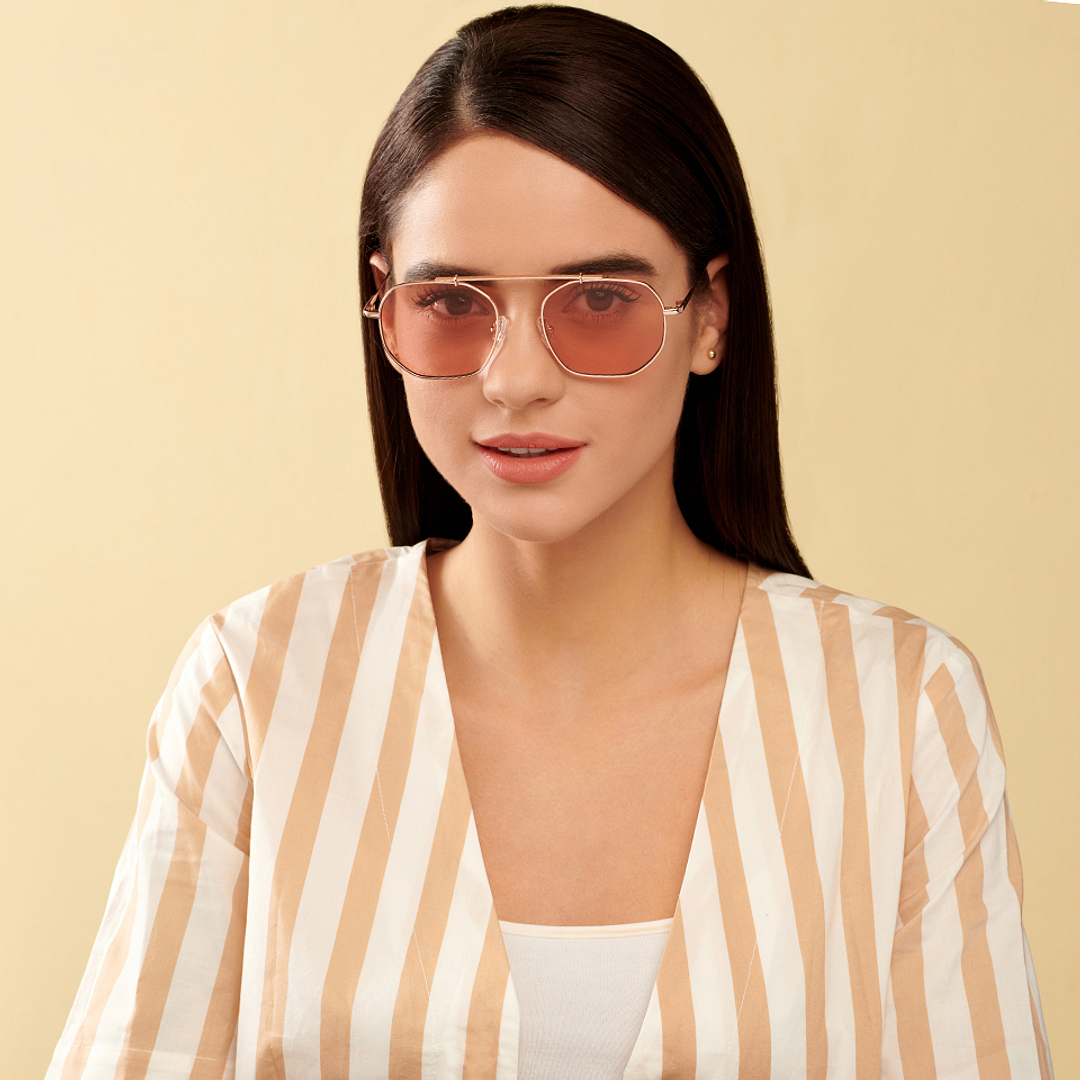 John Jacobs Online Rose Gold Full Rim Geometric right side