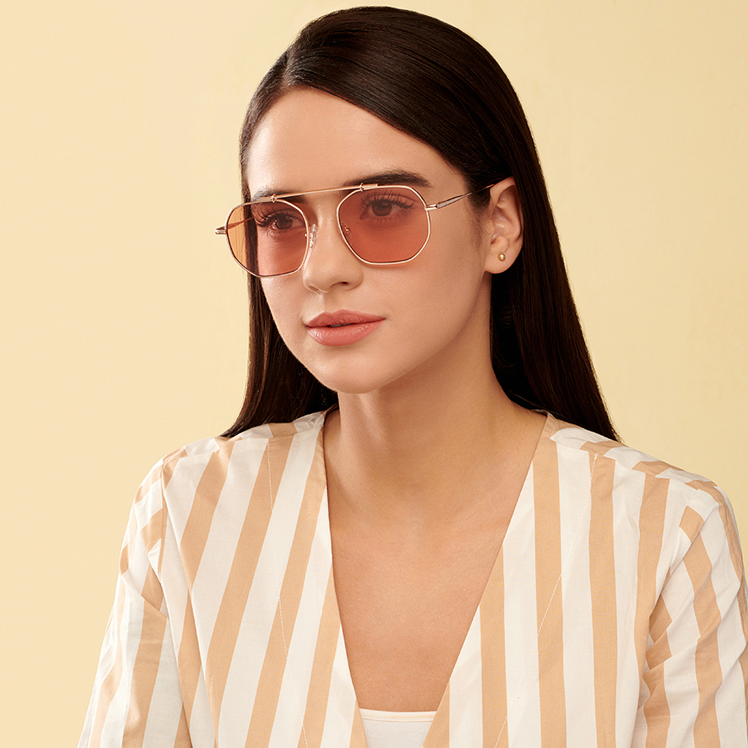 John Jacobs Online Rose Gold Full Rim Geometric left side