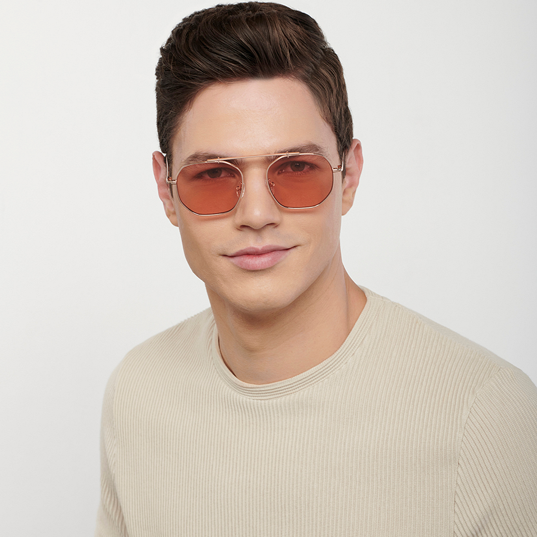 John Jacobs Online Rose Gold Full Rim Geometric left side