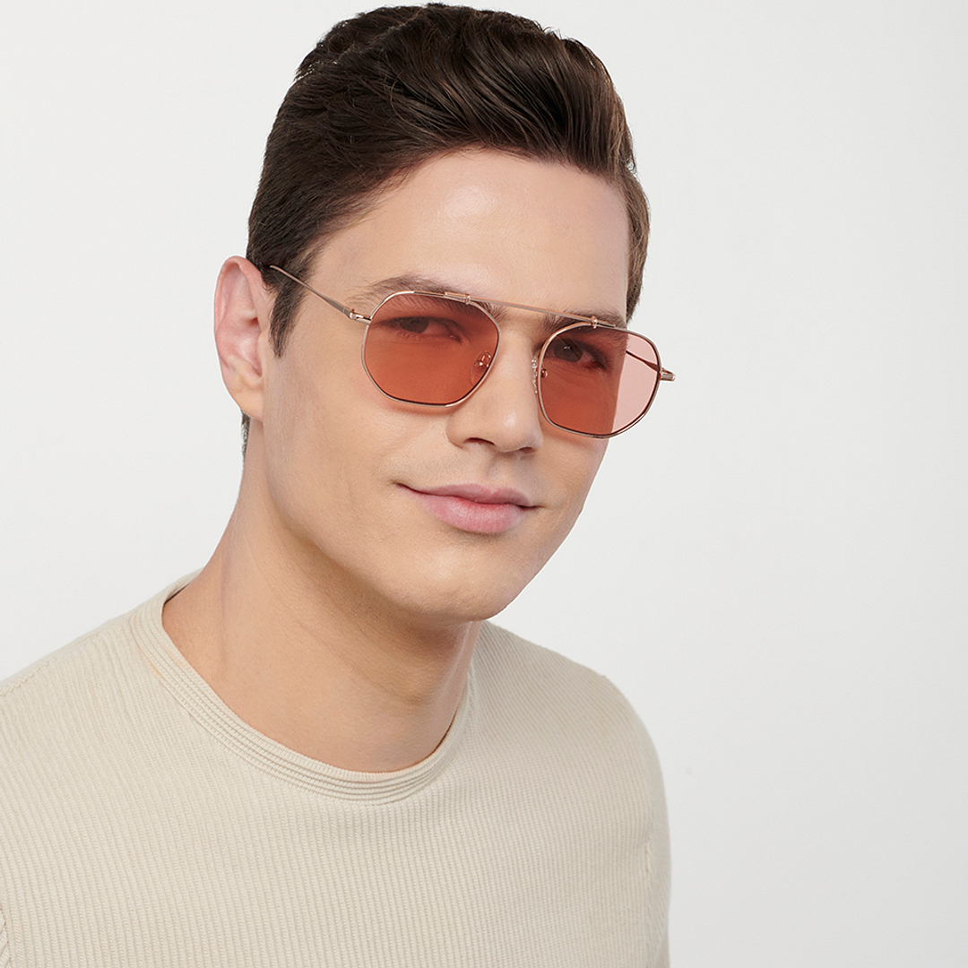 John Jacobs Online Rose Gold Full Rim Geometric right side