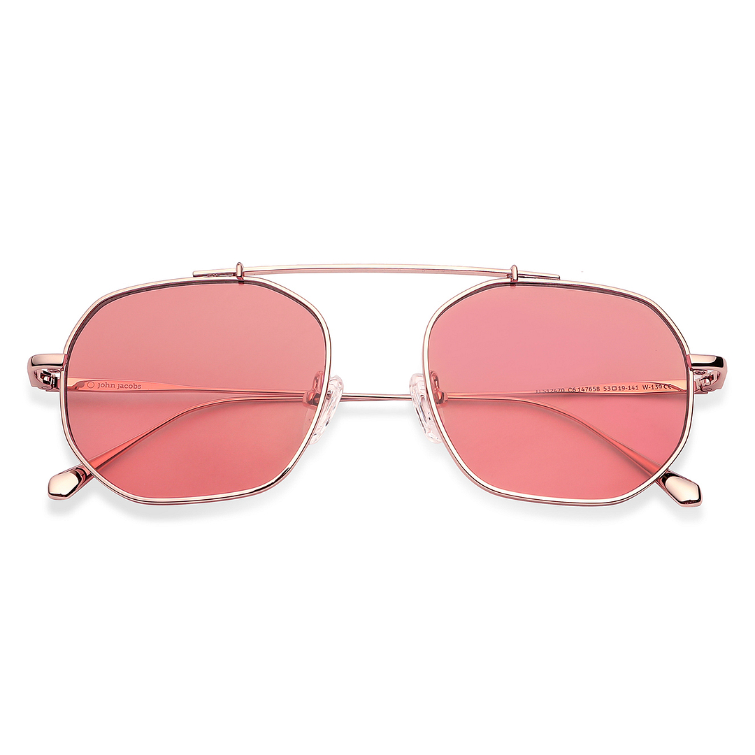 John Jacobs Online Rose Gold Full Rim Geometric left side