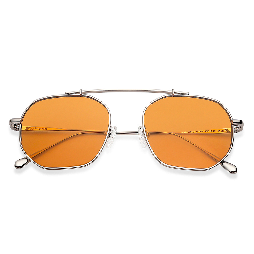 John Jacobs Silver Full Rim Geometric left side