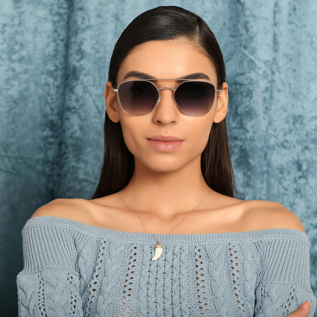 John Jacobs Silver Full Rim Hexagonal left side