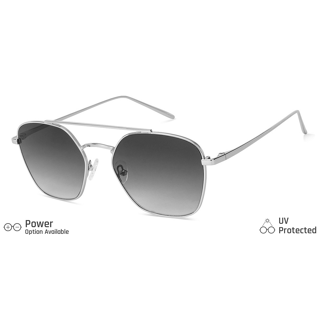 John Jacobs Silver Full Rim Hexagonal left side