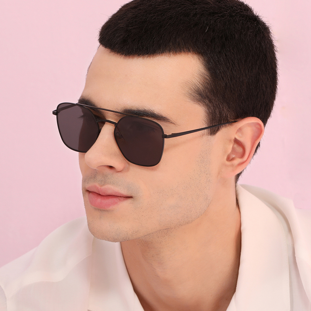 John Jacobs Black Full Rim Hexagonal left side