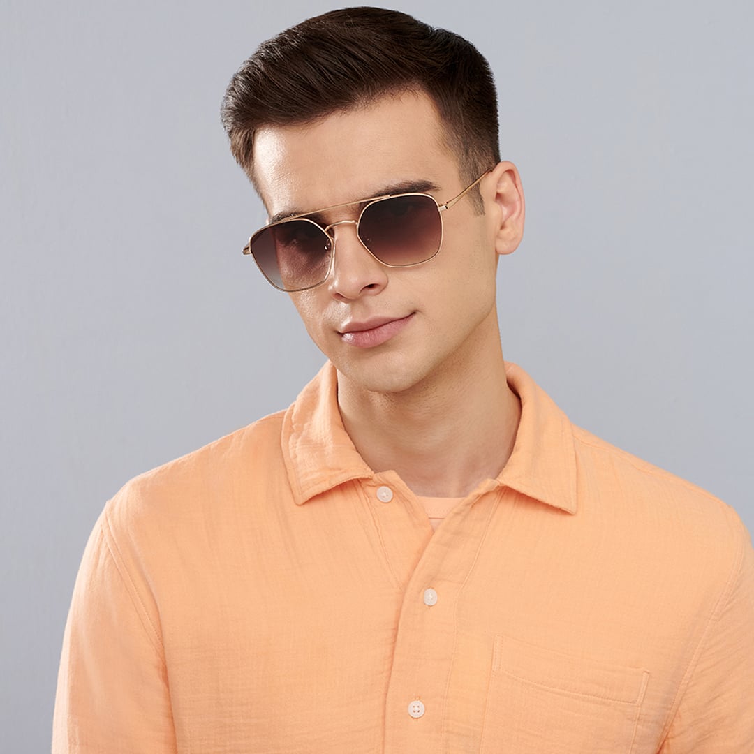 John Jacobs Gold Full Rim Hexagonal left side