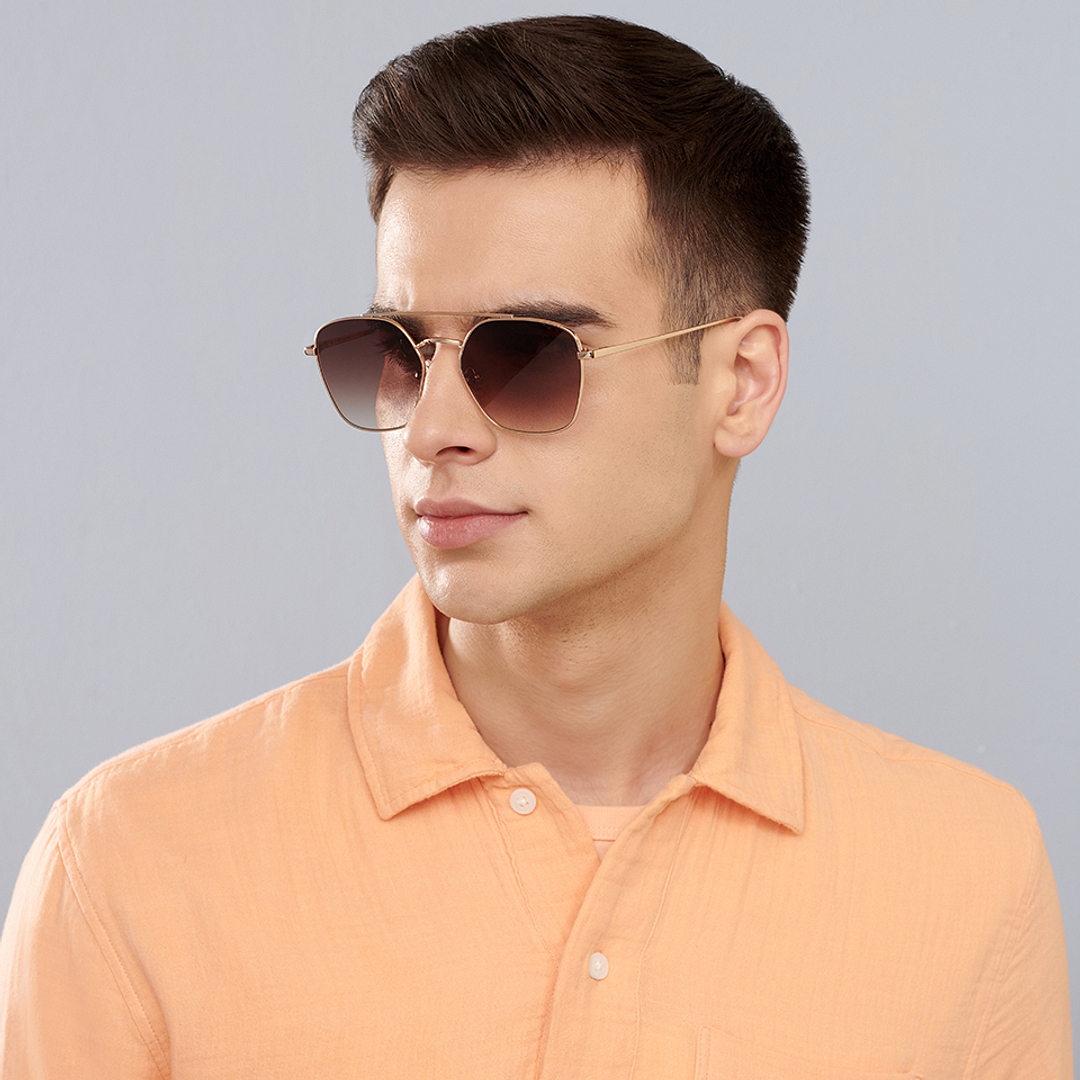 John Jacobs Gold Full Rim Hexagonal right side