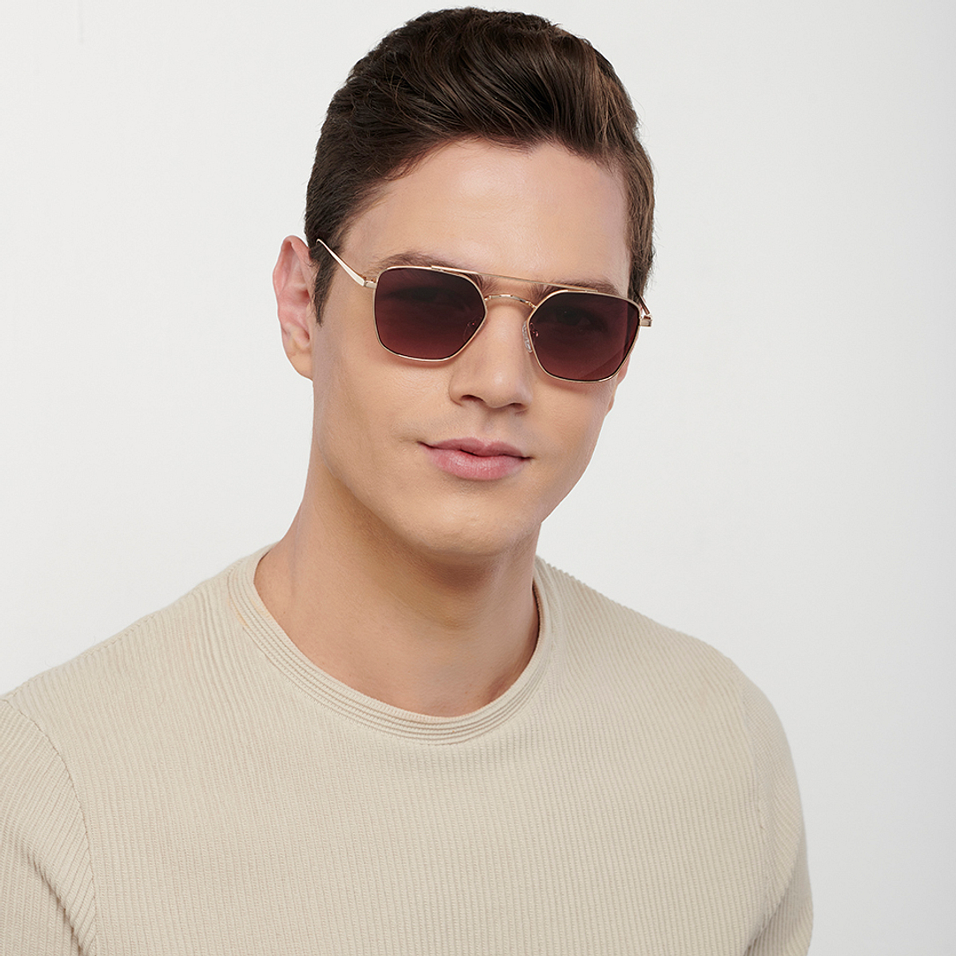 John Jacobs Online Gold Full Rim Aviator left side