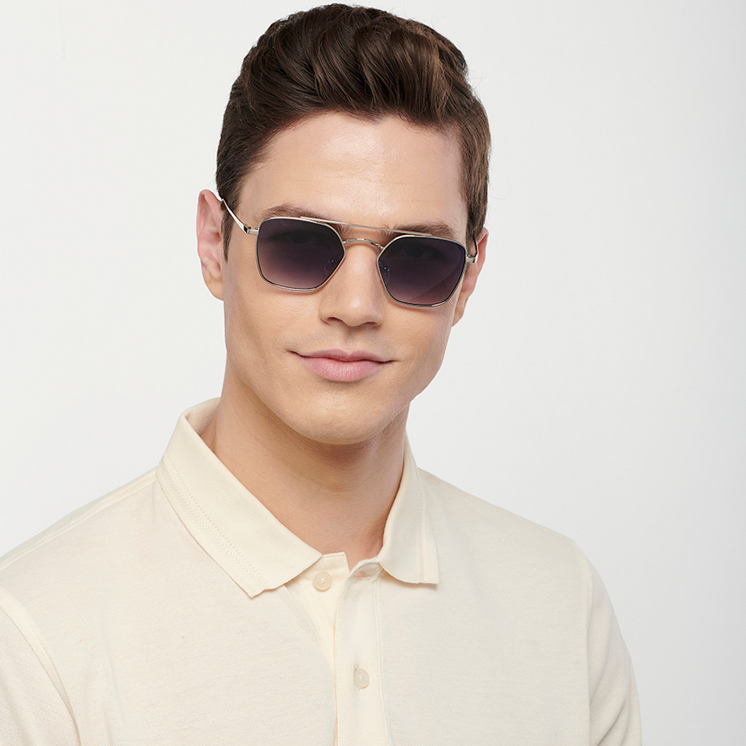 John Jacobs Silver Full Rim Hexagonal left side