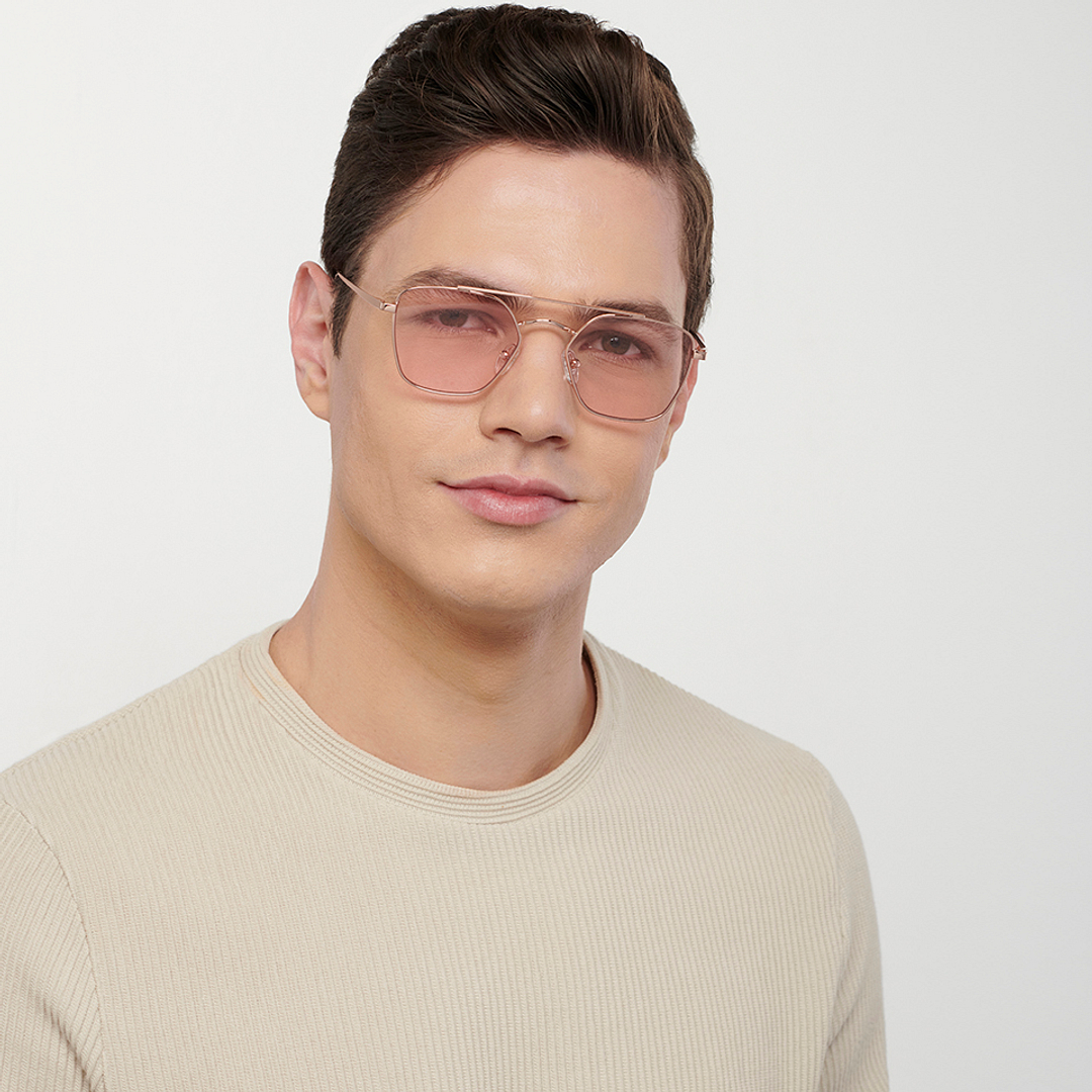 John Jacobs Online Rose Gold Full Rim Aviator left side