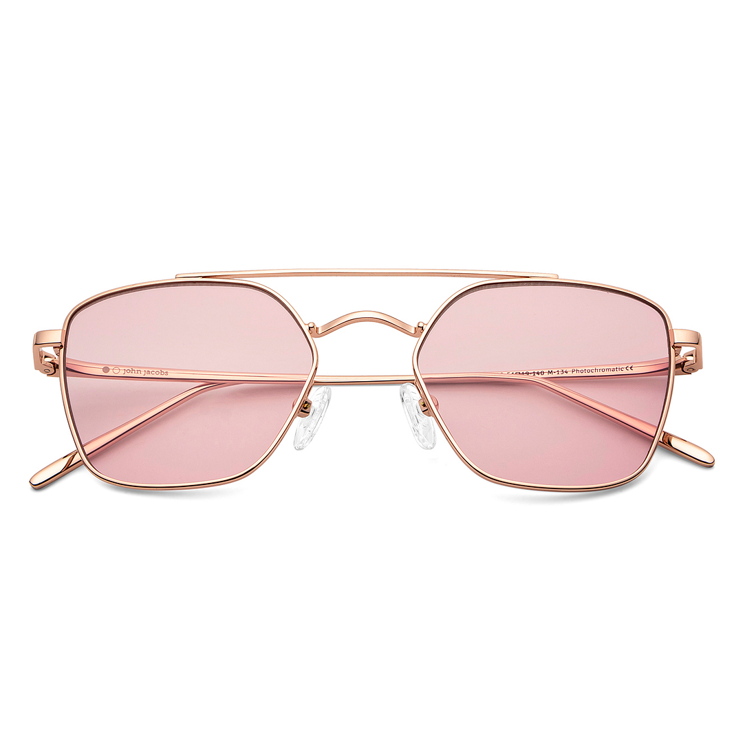 John Jacobs Online Rose Gold Full Rim Aviator left side