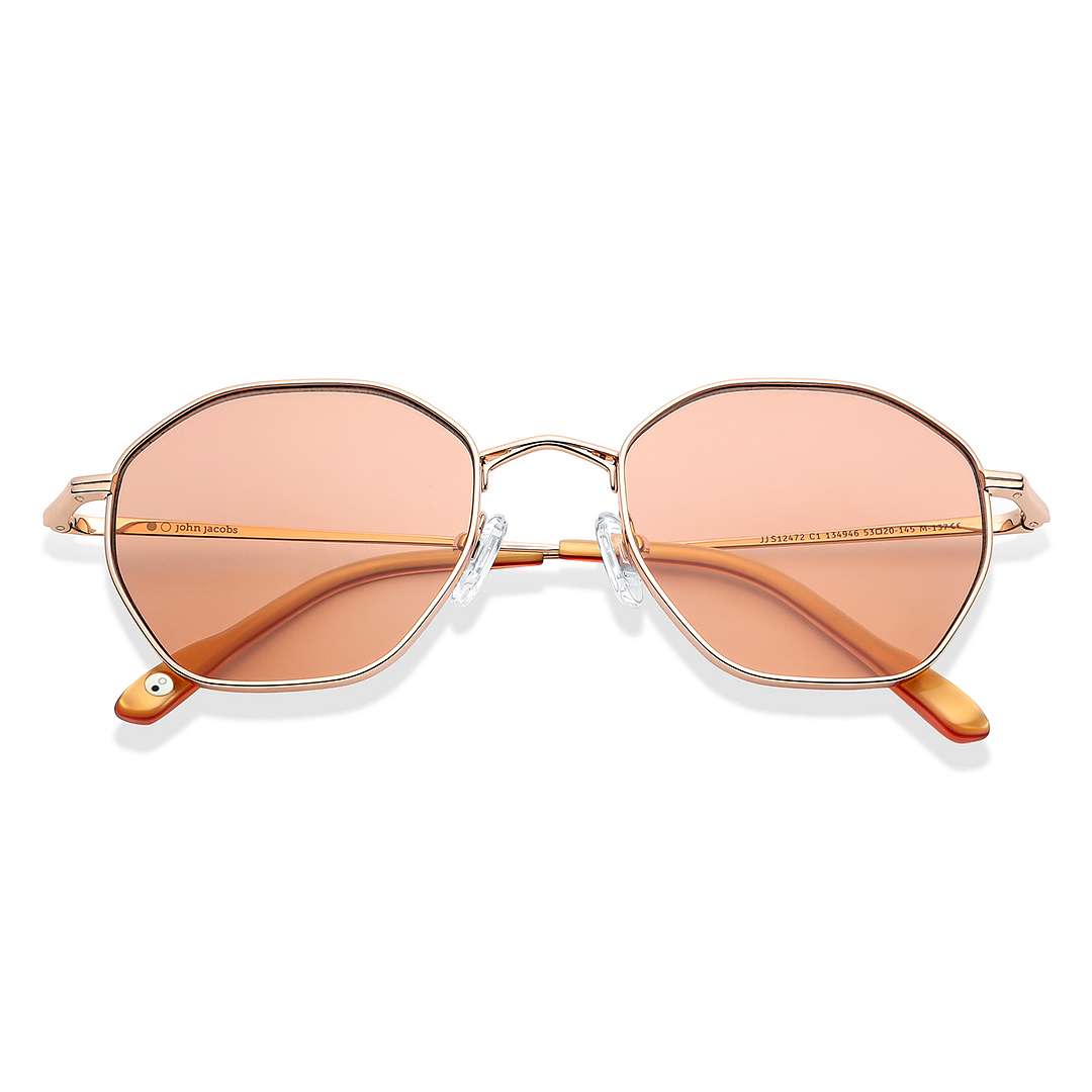 John Jacobs Online Gold Full Rim Hexagonal left side