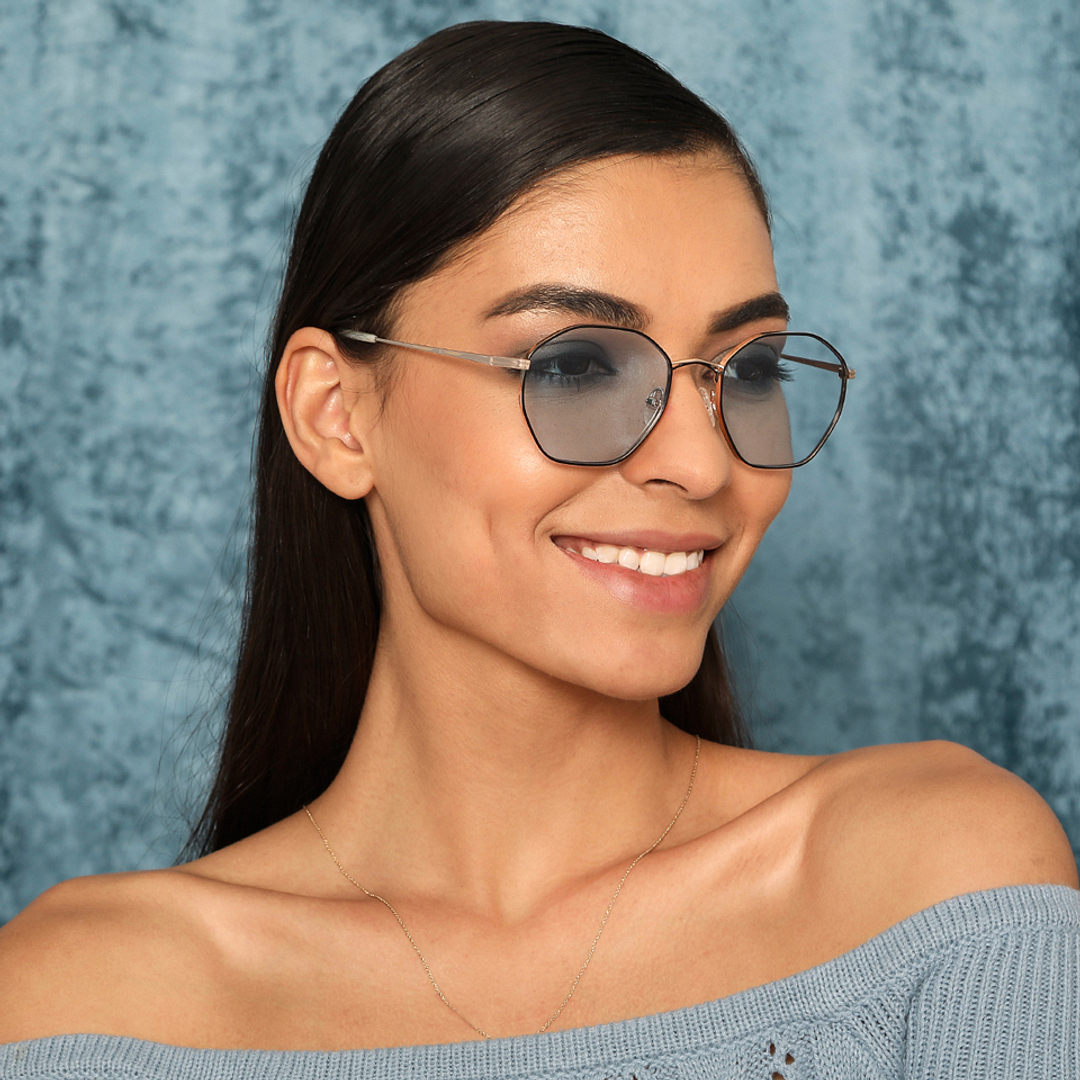 John Jacobs Online Rose Gold Full Rim Hexagonal left side