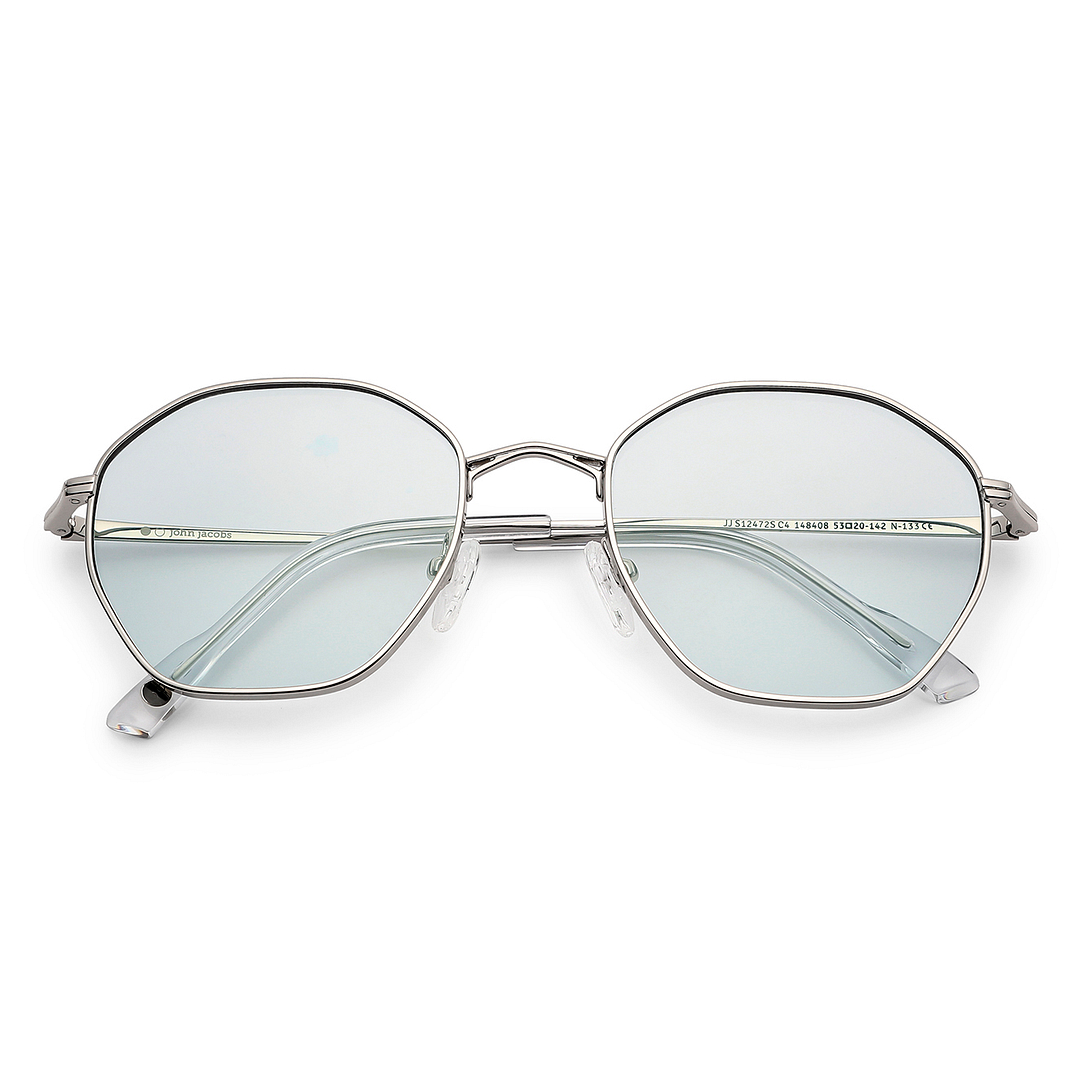John Jacobs Online Silver Full Rim Hexagonal left side