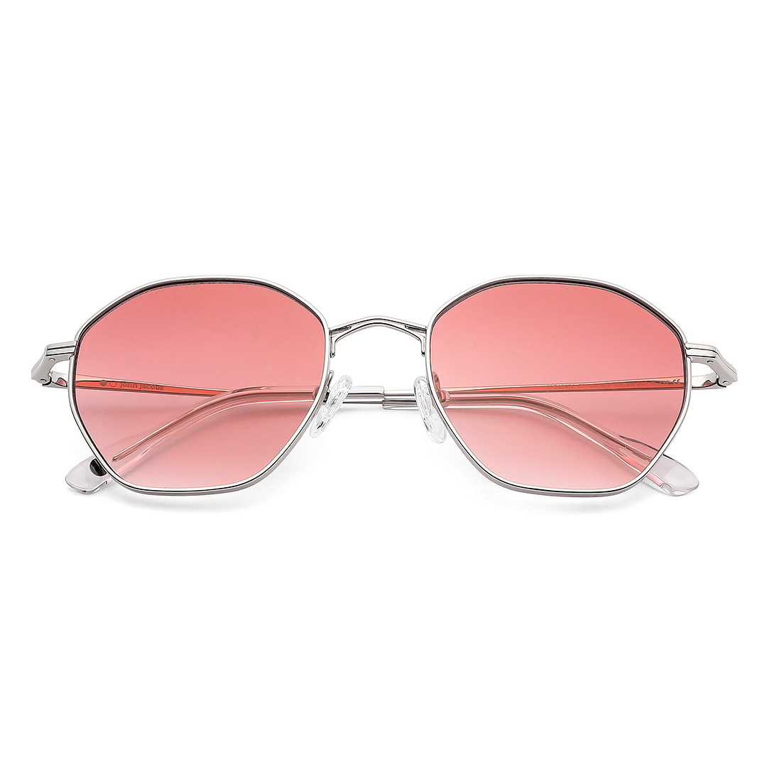 John Jacobs Online Silver Full Rim Hexagonal left side