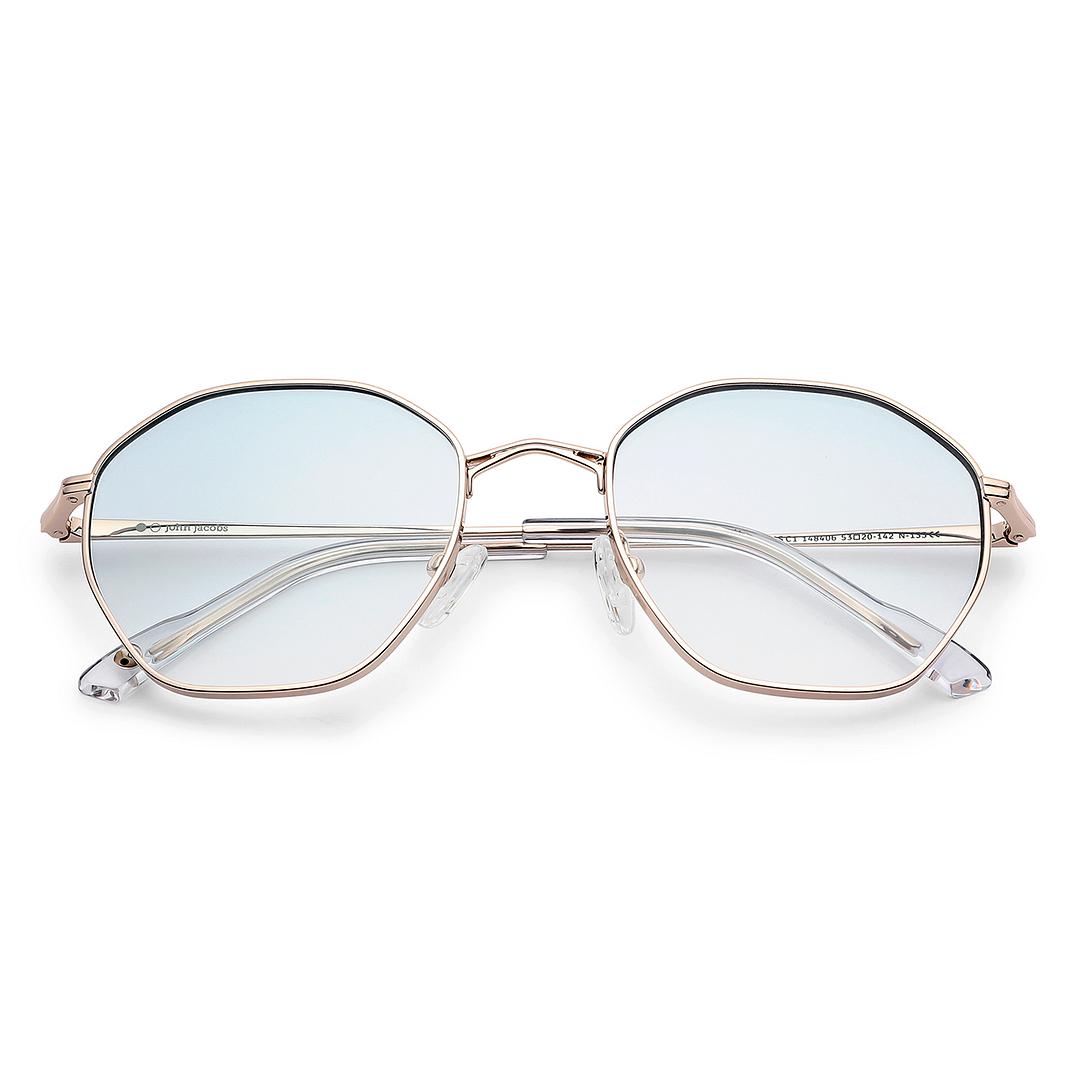 John Jacobs Online Gold Full Rim Hexagonal left side