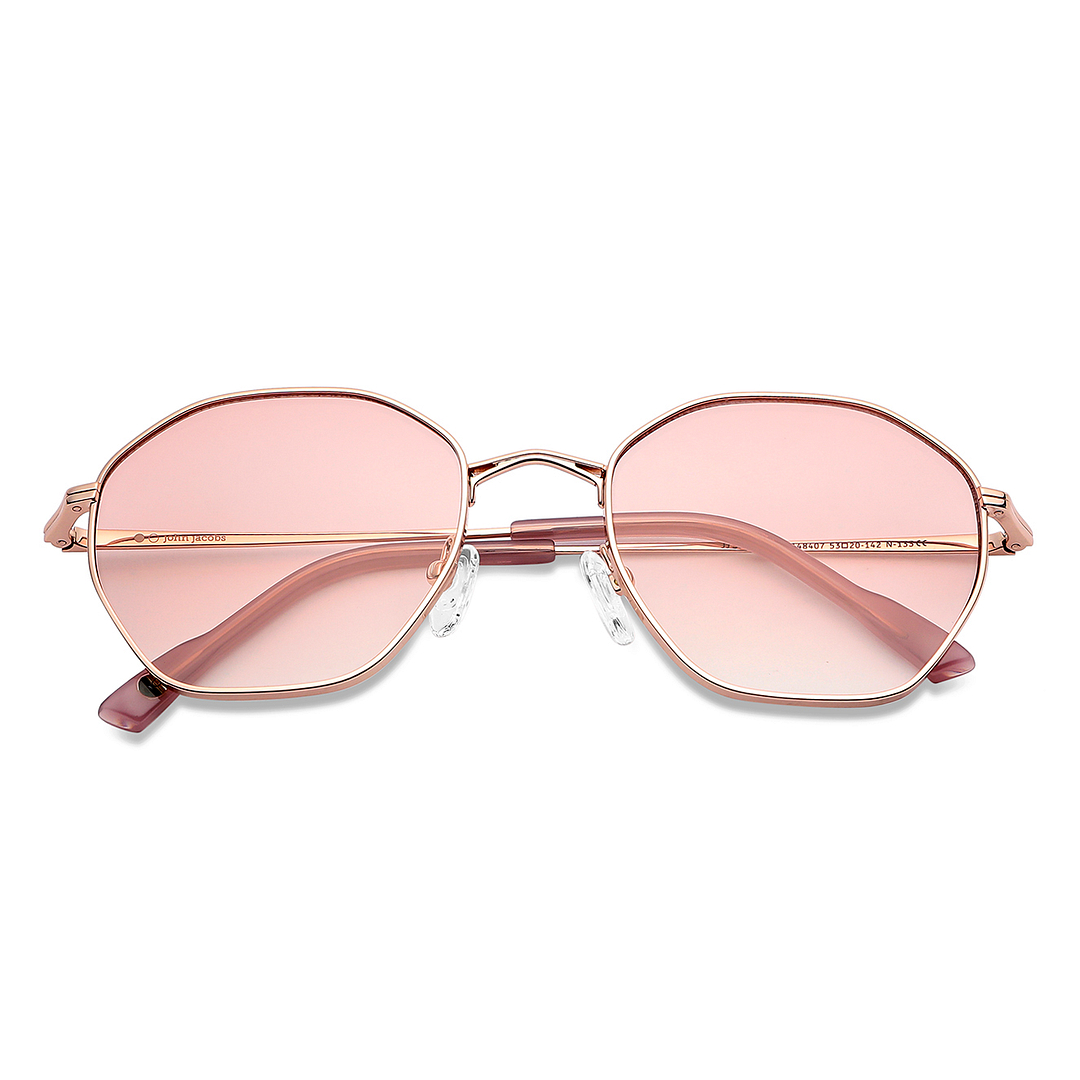 John Jacobs Online Gold Full Rim Hexagonal left side