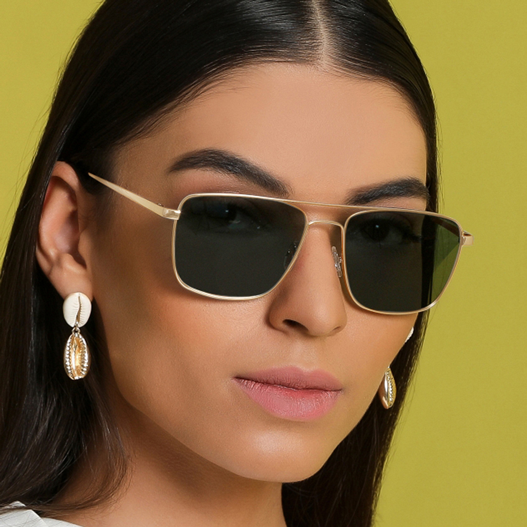 John Jacobs Gold Full Rim Square right side