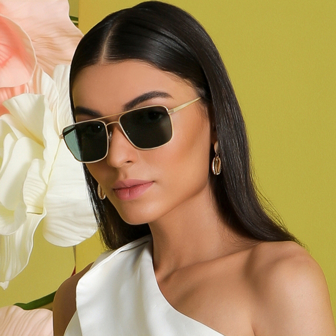 John Jacobs Gold Full Rim Square right side