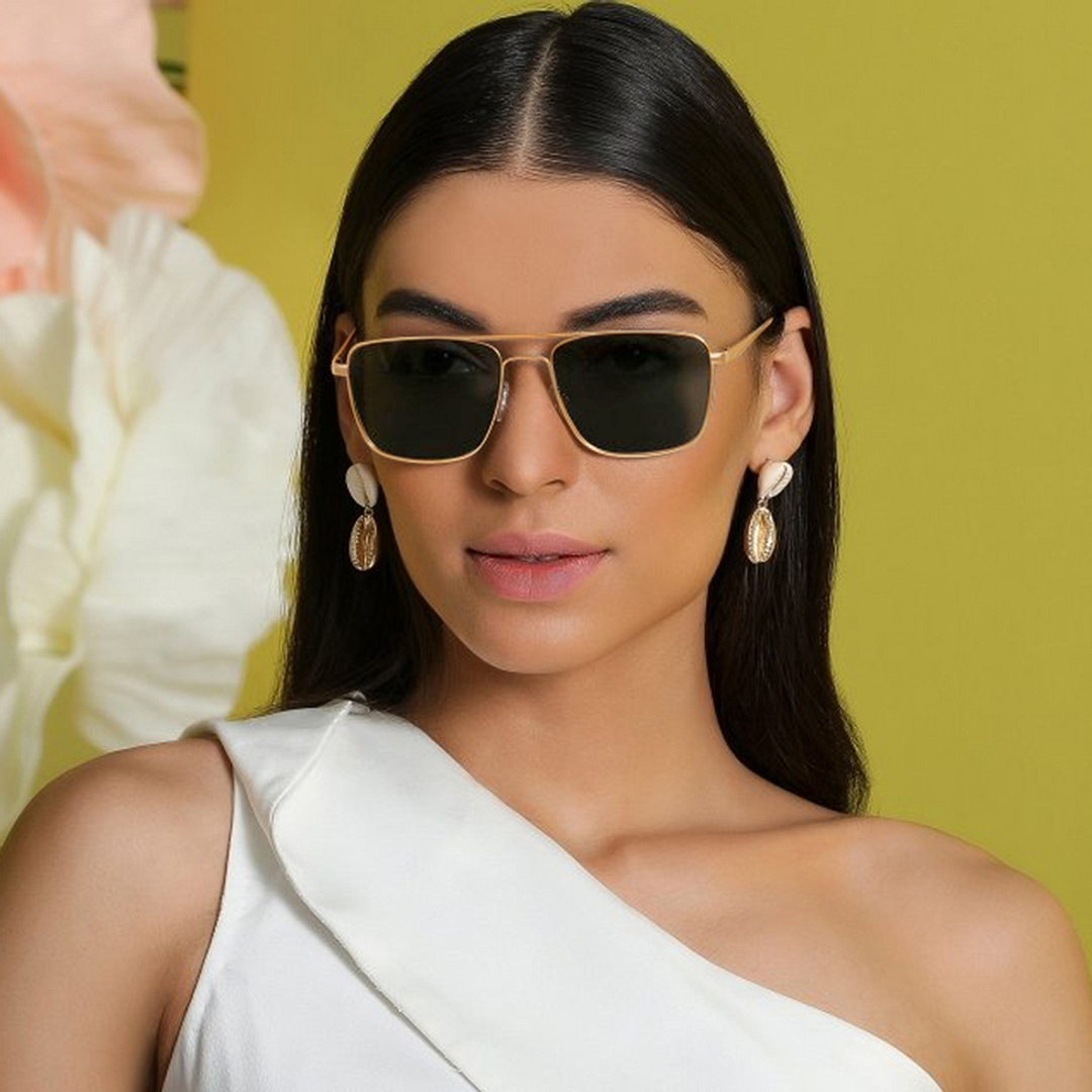 John Jacobs Gold Full Rim Square left side