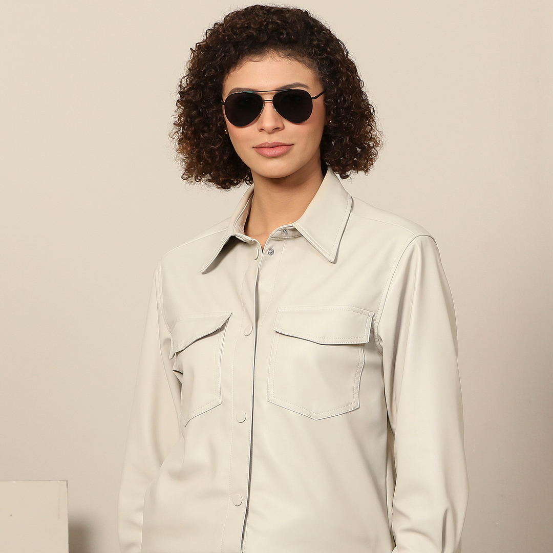 John Jacobs Black Full Rim Aviator right side