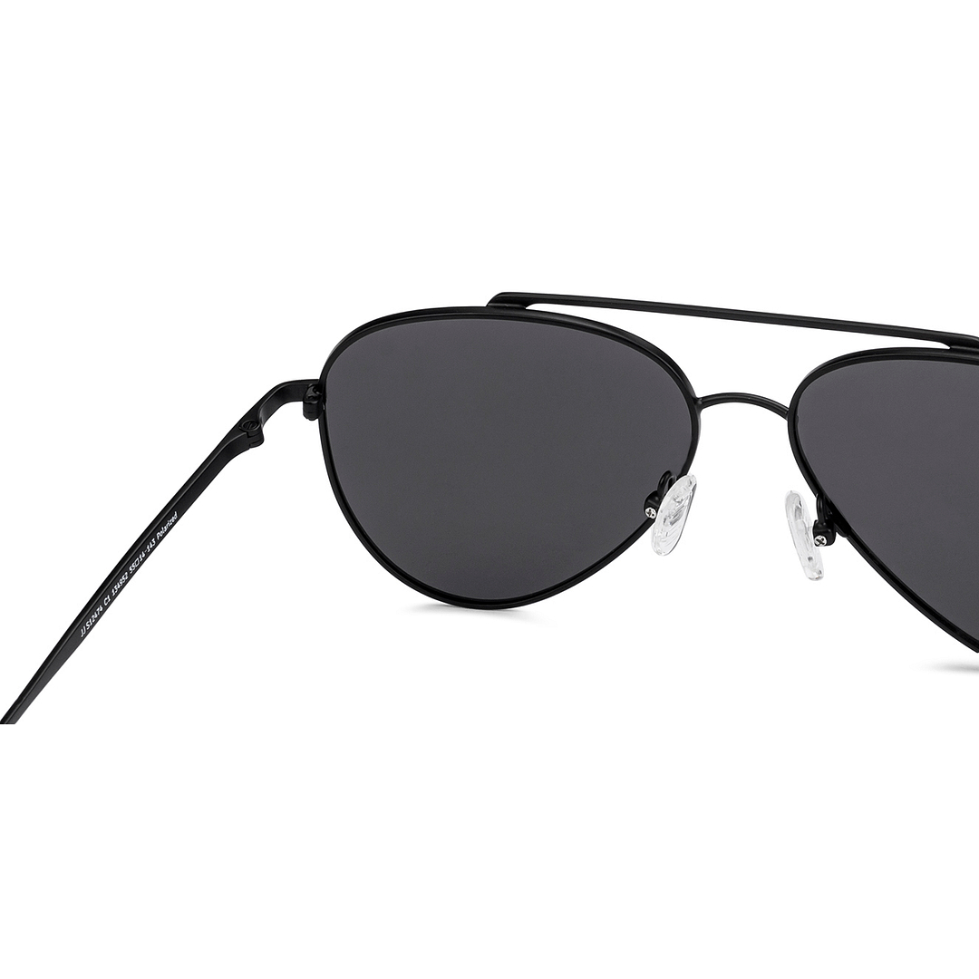 John Jacobs Black Full Rim Aviator left side