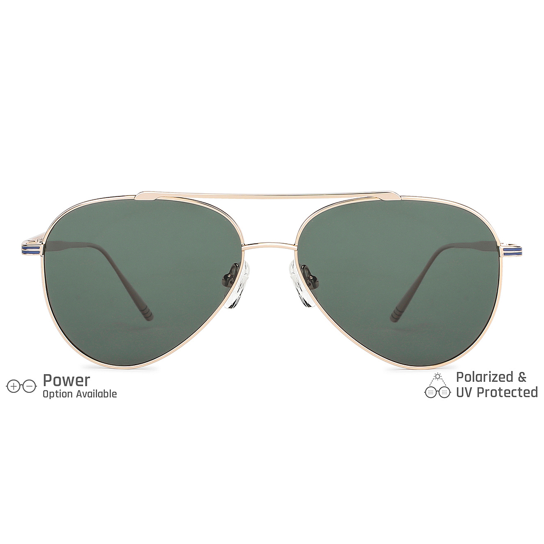 John Jacobs Gold Full Rim Aviator left side