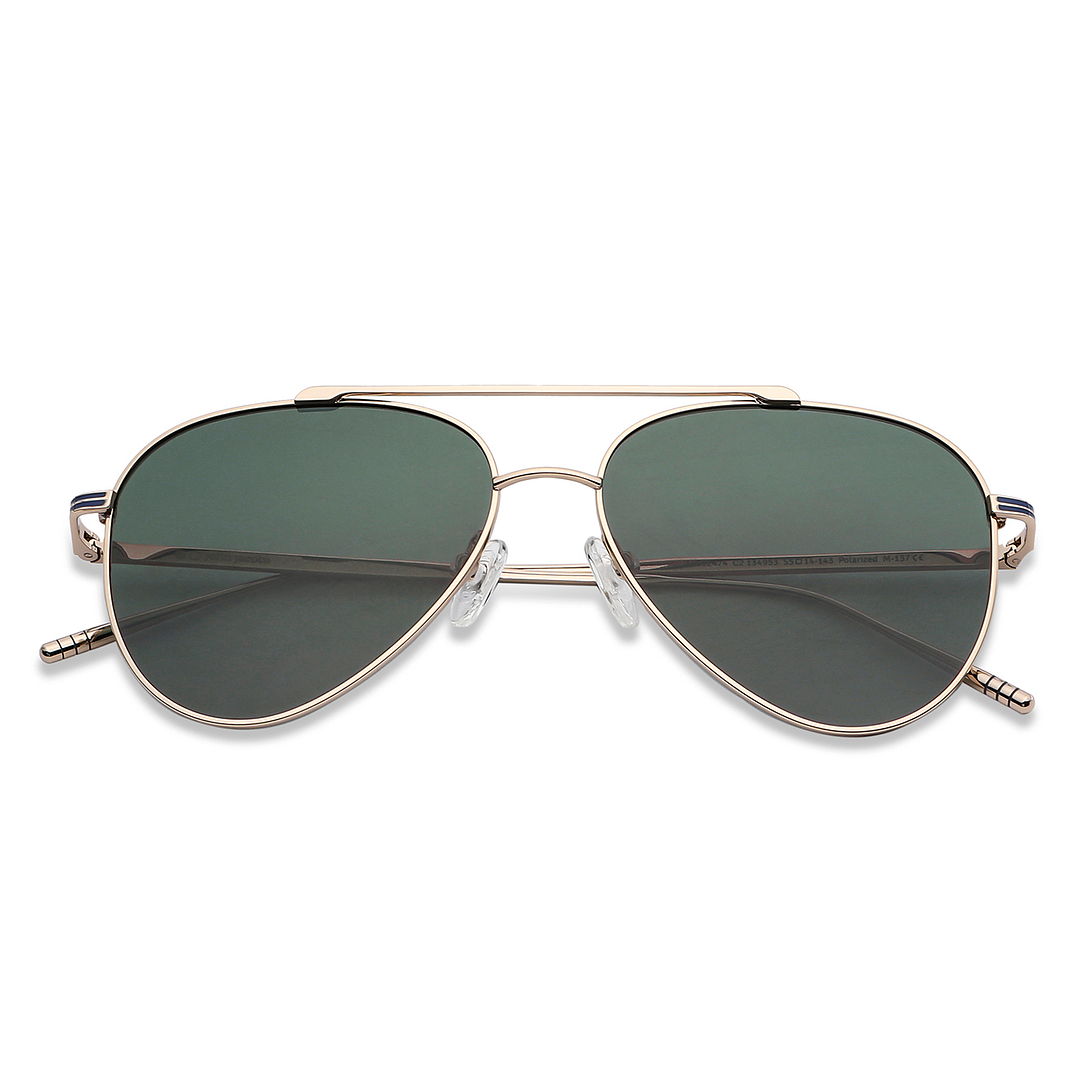 John Jacobs Gold Full Rim Aviator right side
