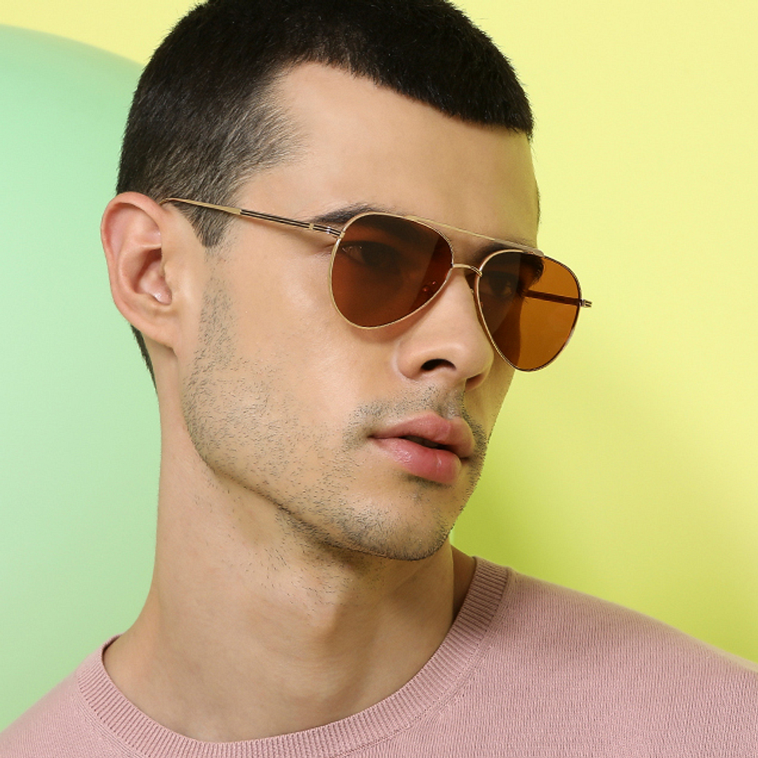 John Jacobs Gold Full Rim Aviator right side