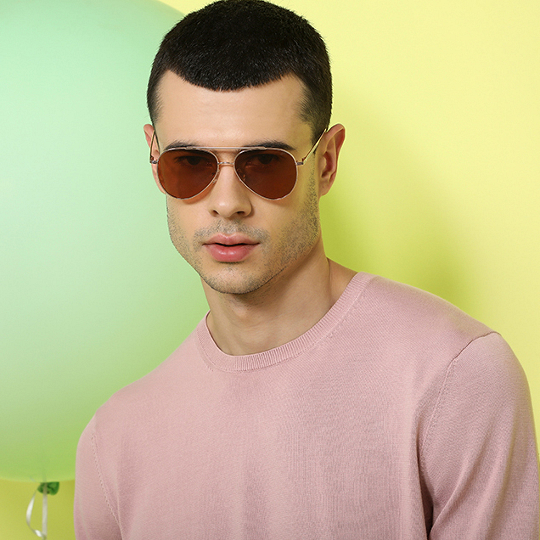 John Jacobs Gold Full Rim Aviator right side