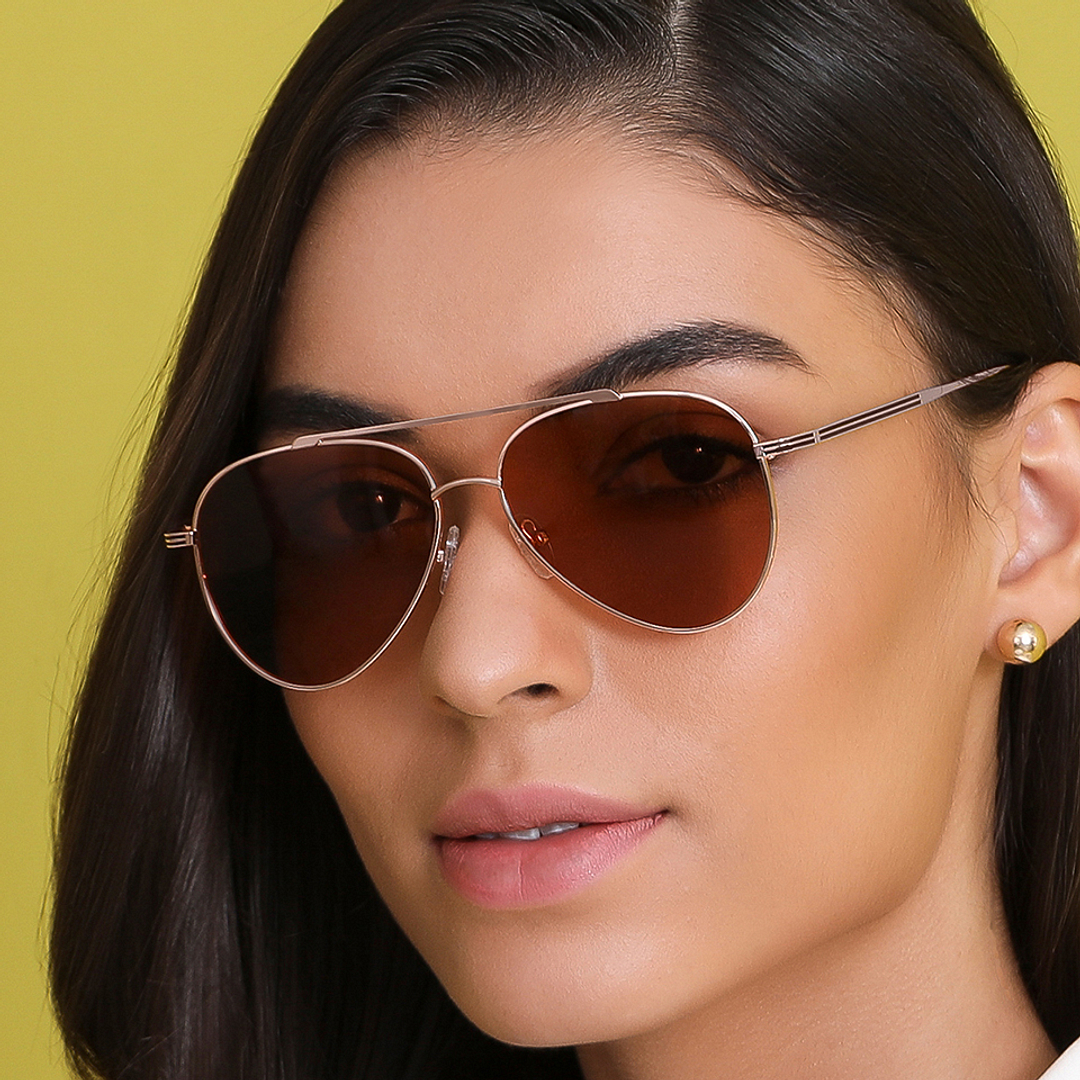 John Jacobs Gold Full Rim Aviator right side