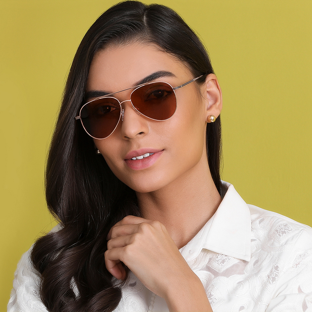 John Jacobs Gold Full Rim Aviator right side