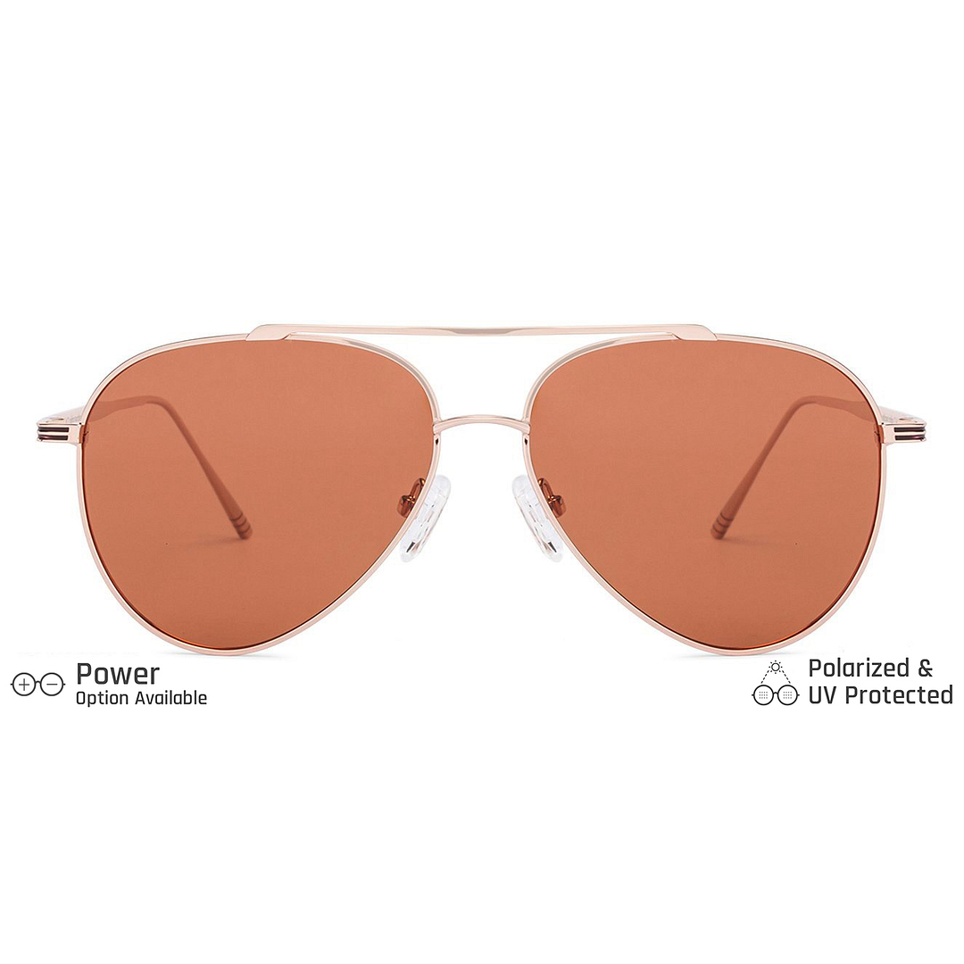 John Jacobs Gold Full Rim Aviator left side