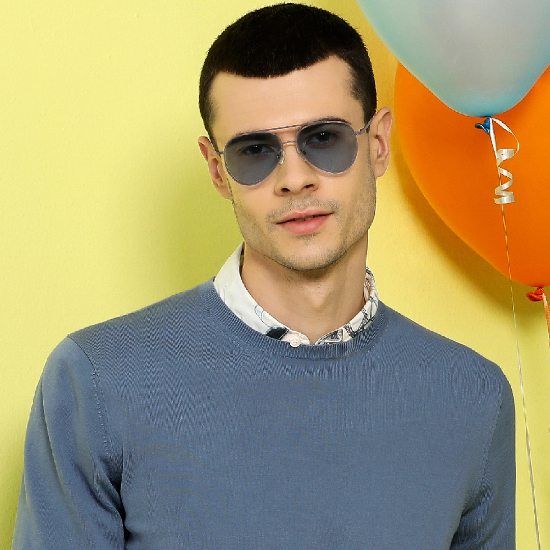 John Jacobs Online Gunmetal Full Rim Aviator right side