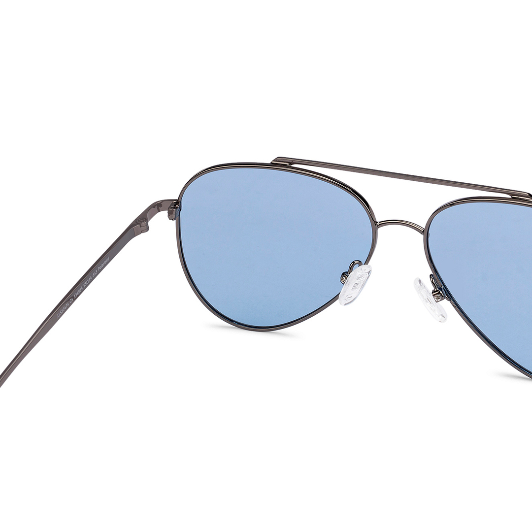 John Jacobs Online Gunmetal Full Rim Aviator left side