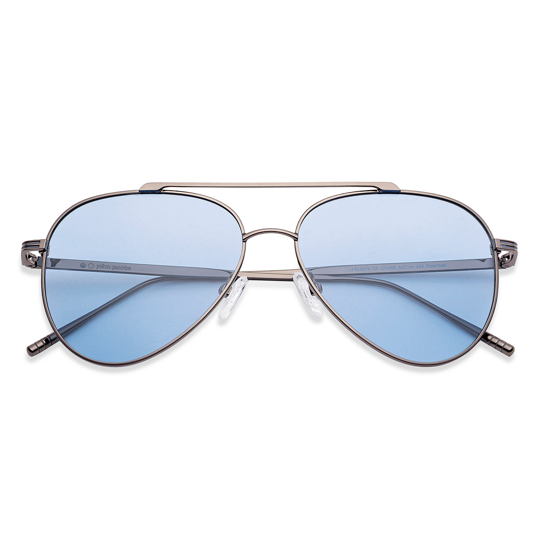 John Jacobs Online Gunmetal Full Rim Aviator right side