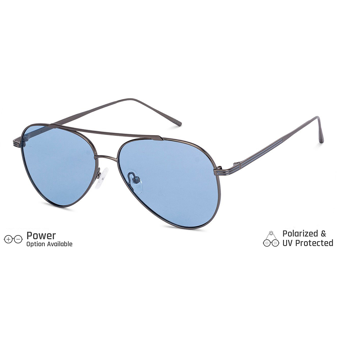 John Jacobs Online Gunmetal Full Rim Aviator left side