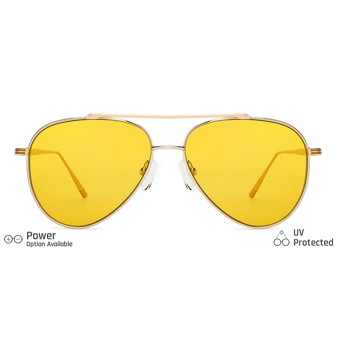 John Jacobs Gold Full Rim Aviator left side