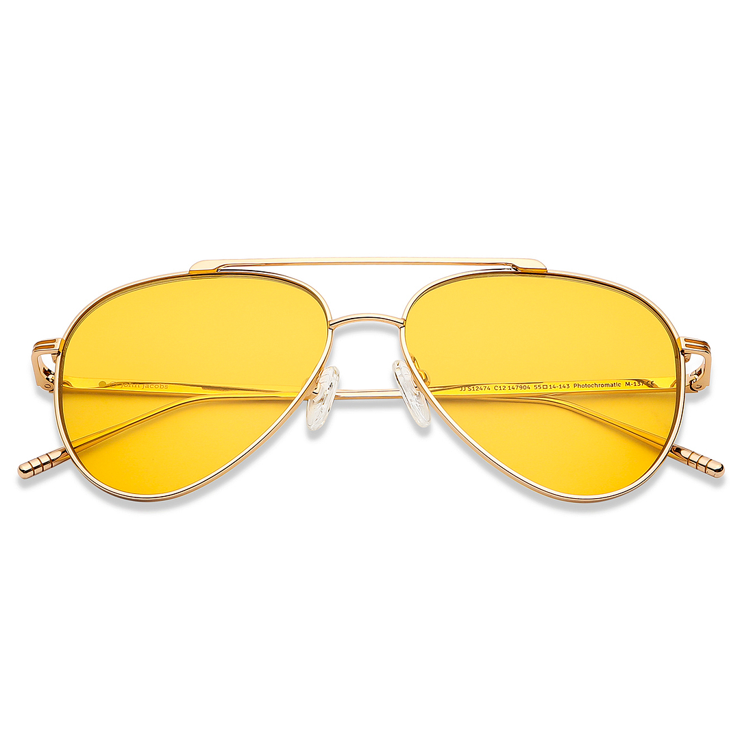 John Jacobs Gold Full Rim Aviator left side