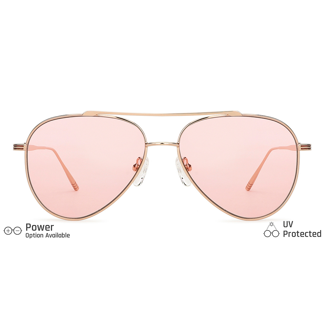 John Jacobs Rose Gold Full Rim Aviator left side