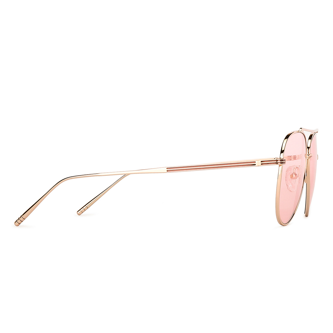 John Jacobs Rose Gold Full Rim Aviator left side