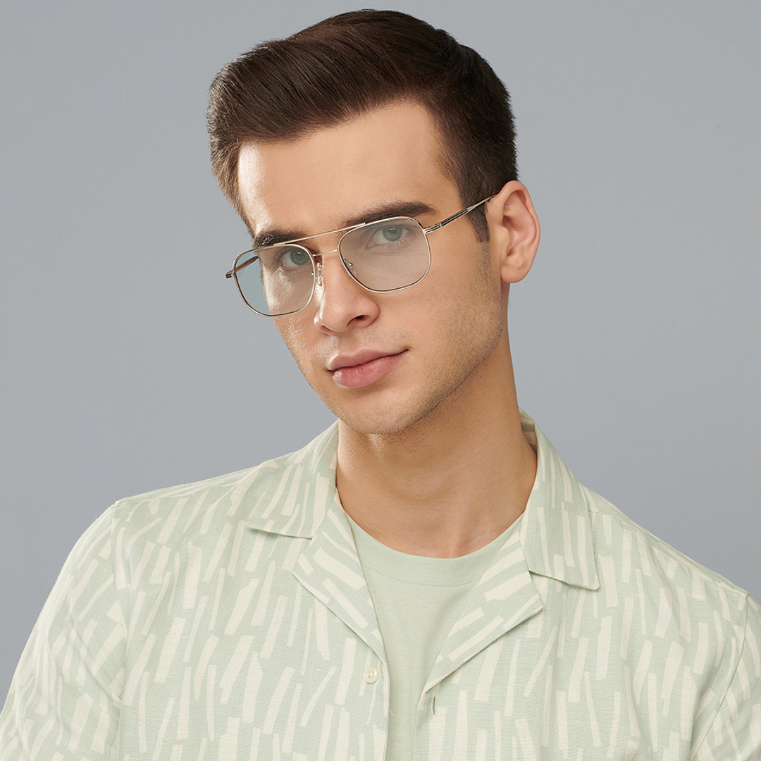 John Jacobs Silver Full Rim Aviator left side