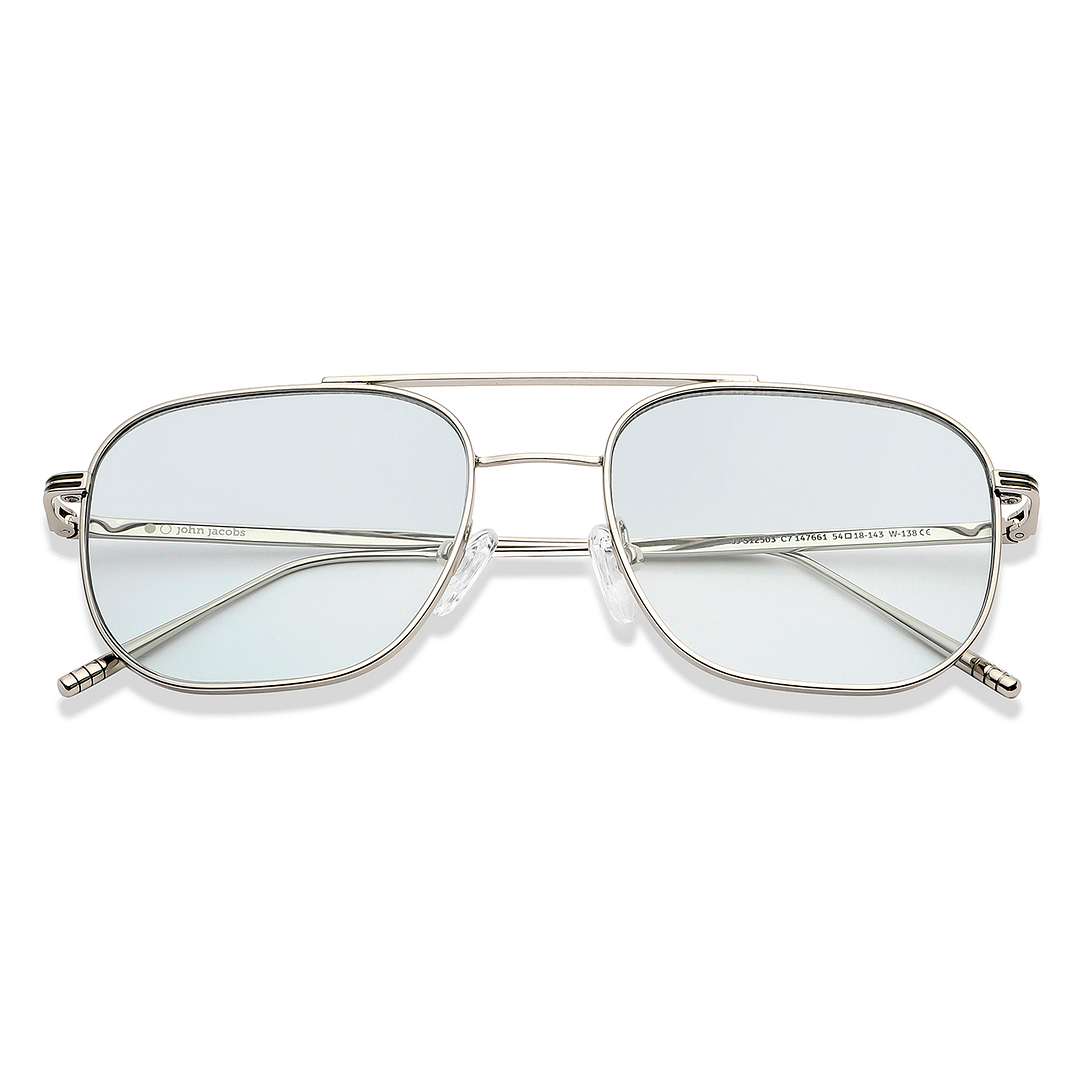 John Jacobs Silver Full Rim Aviator left side
