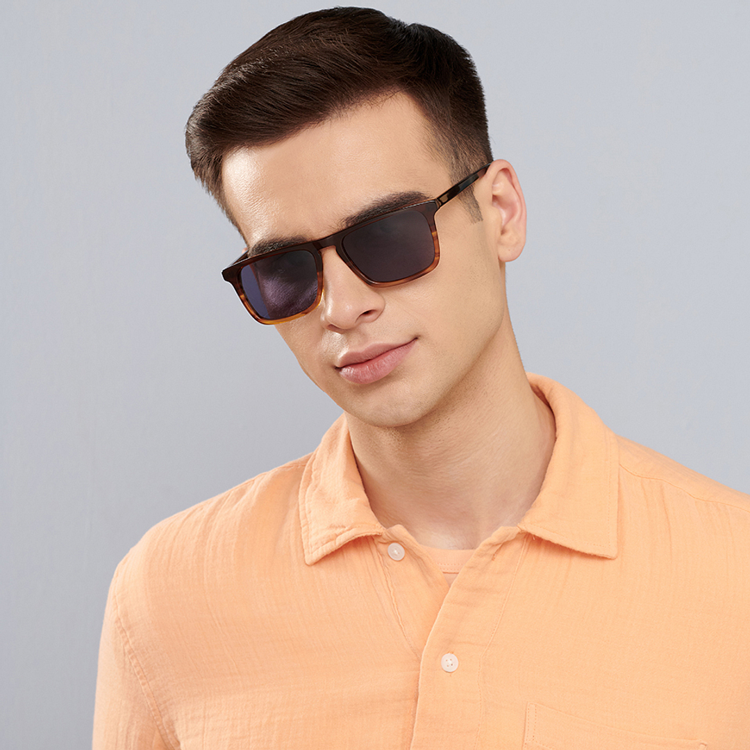 John Jacobs Light Brown Full Rim Square right side