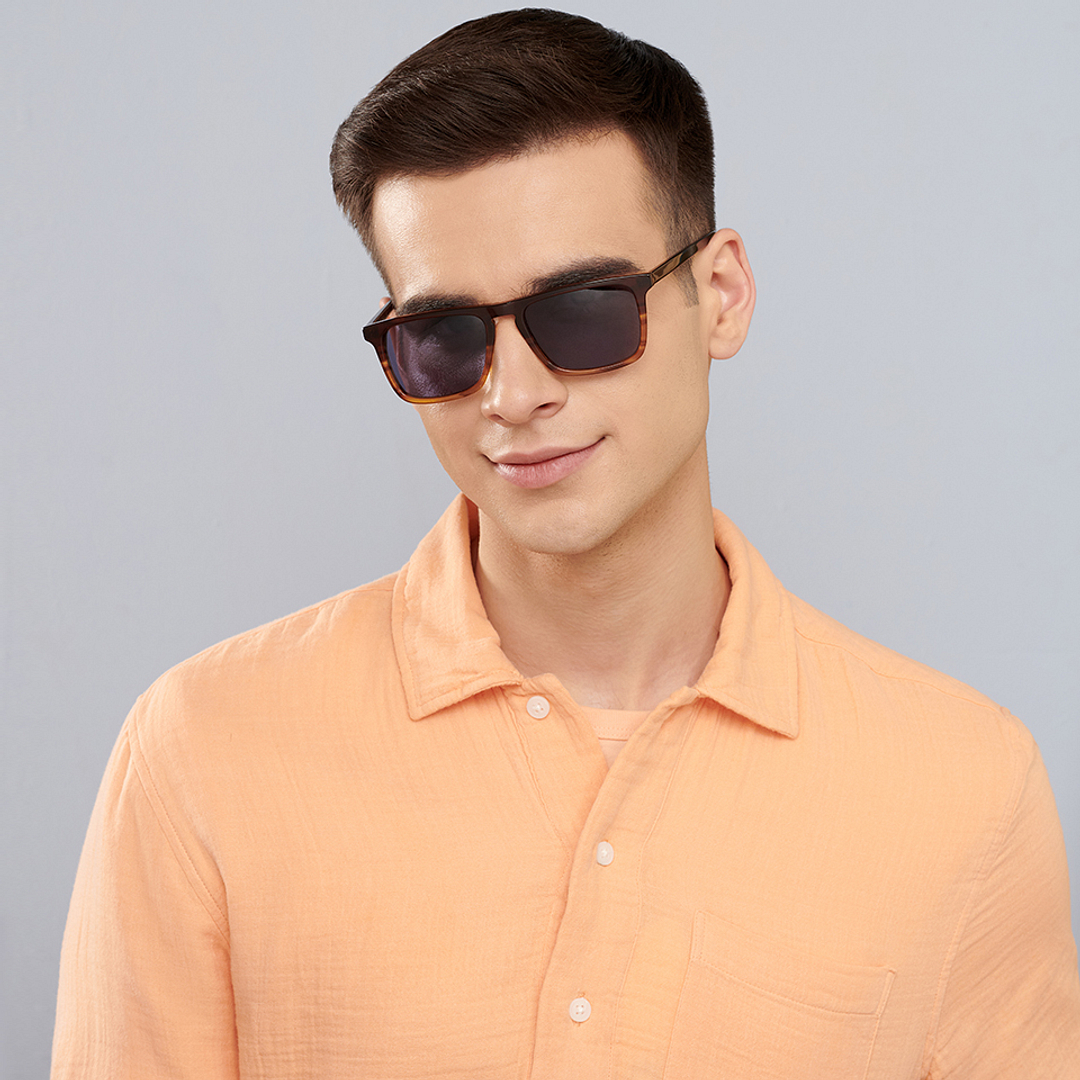 John Jacobs Light Brown Full Rim Square left side