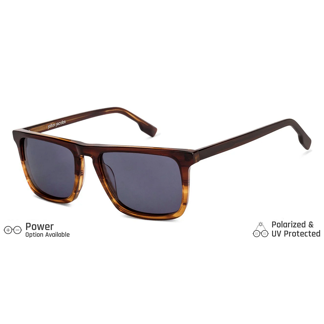 John Jacobs Light Brown Full Rim Square right side