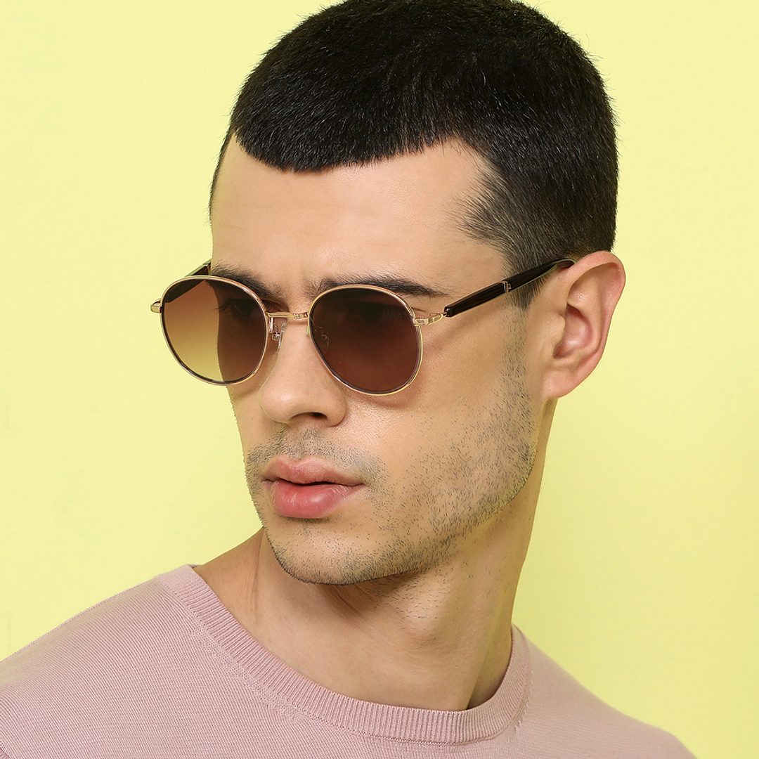 John Jacobs Gold Full Rim Round left side