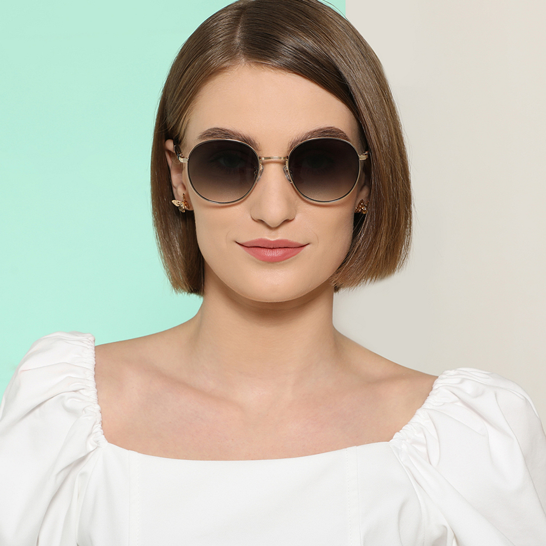 John Jacobs Gold Full Rim Round left side