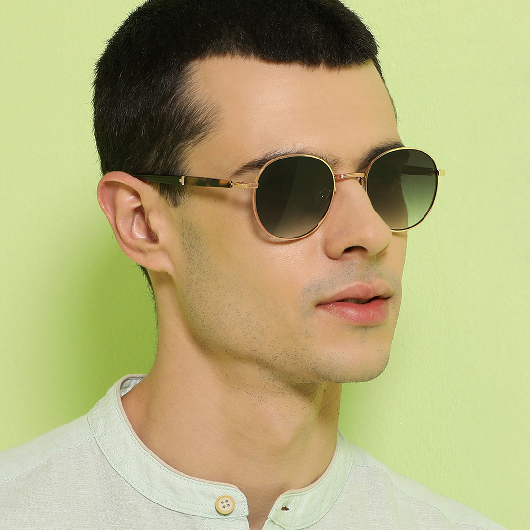 John Jacobs Gold Full Rim Round left side